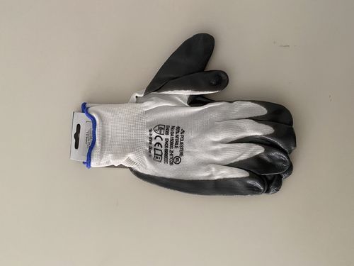 Pack 12 guantes protección poliester nitrilo T-10